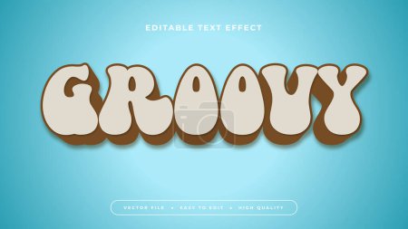 Illustration for Blue brown and blue groovy 3d editable text effect - font style - Royalty Free Image