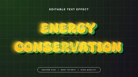 Illustration for Green and yellow energy conservation 3d editable text effect - font style - Royalty Free Image