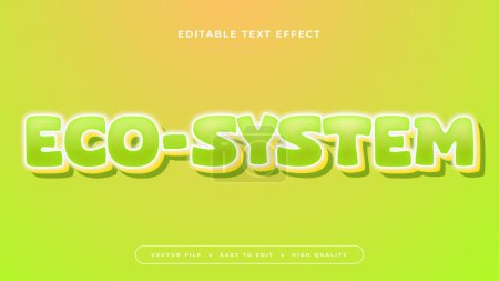 Verde y naranja eco sistema 3d efecto de texto editable - estilo de fuente