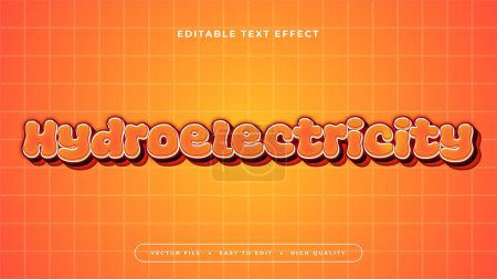 Orange hydroelectricity 3d editable text effect - font style