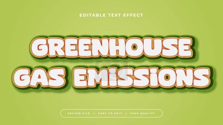 Grün-weiße Treibhausgasemissionen 3d editierbarer Texteffekt - Schriftstil
