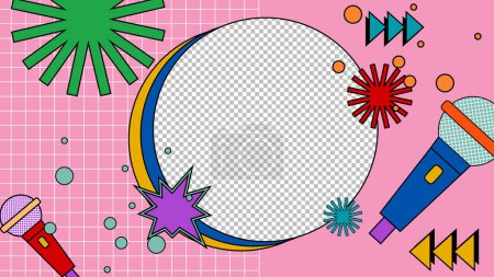 Colorful colourful vector retro nostalgic 90's background Retro groovy hippy trippy 70s vintage funky 1970s cartoon background