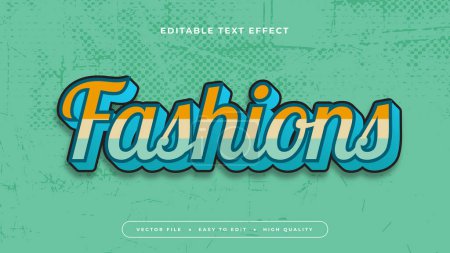 Illustration for Colorful colourful fashions 3d editable text effect - font style - Royalty Free Image