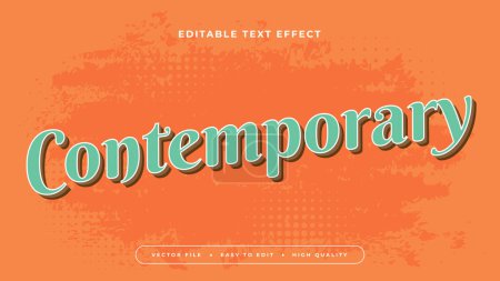 Illustration for Orange and green contemporary 3d editable text effect - font style - Royalty Free Image