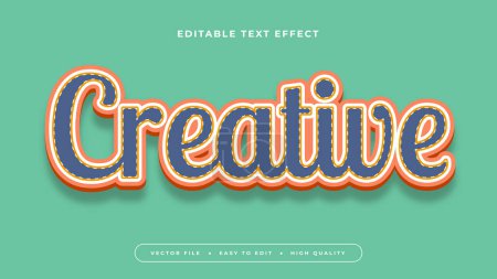 Illustration for Green red and blue creative 3d editable text effect - font style - Royalty Free Image