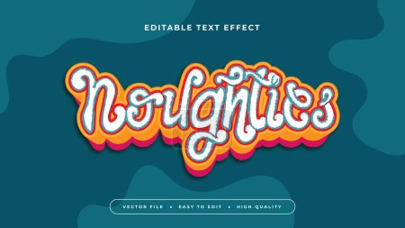 Blue orange and red noughthies 3d editable text effect - font style