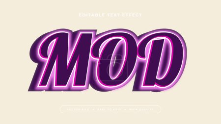 Beige and purple violet MOD 3d editable text effect - font style