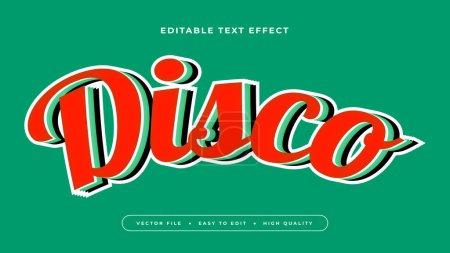 Illustration for Green and red disco 3d editable text effect - font style - Royalty Free Image