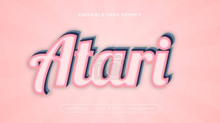 Pink atari 3d editable text effect - font style