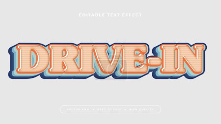 Illustration for Blue beige and gray grey drive in 3d editable text effect - font style - Royalty Free Image