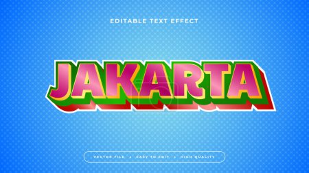 Colorful colourful jakarta 3d editable text effect - font style