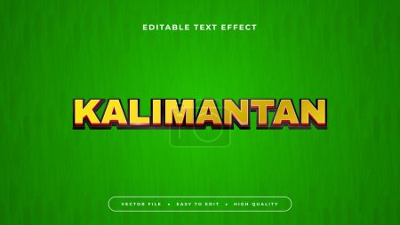 Grüner und gelber Kalimantan 3D editierbarer Texteffekt - Schriftstil