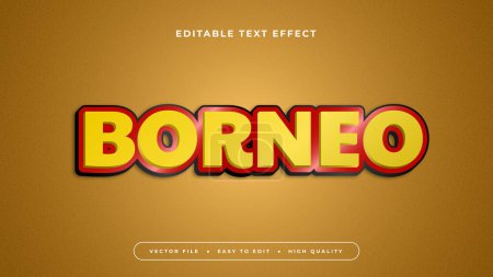 Gelbe und rote Borneo 3D editierbare Texteffekte - Schriftstil