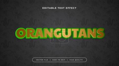 Black green and gold orangutans 3d editable text effect - font style