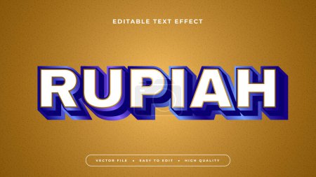 Braune weiße und violette Rupiah 3D editierbare Texteffekte - Schriftstil