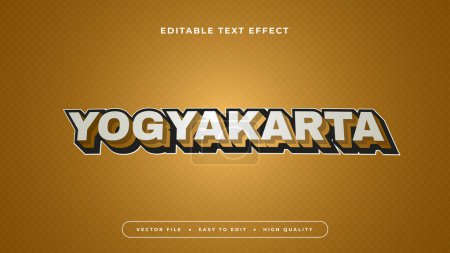 Brown white and black yogyakarta 3d editable text effect - font style