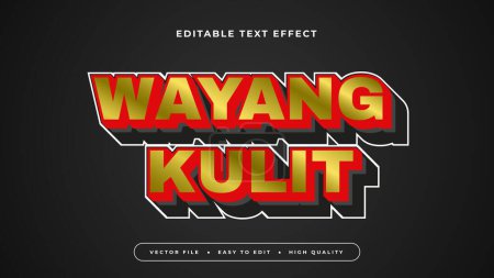 Black gold and red wayang kulit 3d editable text effect - font style
