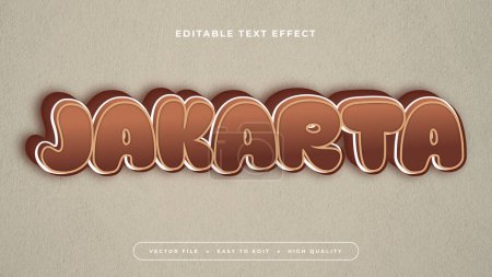 Brown and gray grey jakarta 3d editable text effect - font style