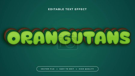 Green and brown orangutans 3d editable text effect - font style