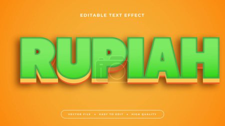 Yellow and green rupiah 3d editable text effect - font style
