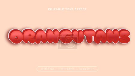 Peach and red orangutans 3d editable text effect - font style