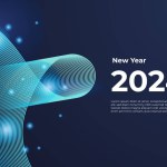 Happy new year 2024 celebration background. vector art and illustration for, landing page, template, ui, web, mobile app, poster, banner, flyer. Blue vector simple design happy new year 2024 banner