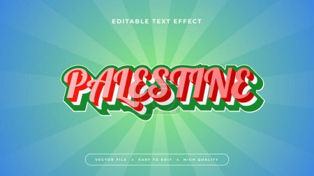 Green blue and red palestine 3d editable text effect - font style