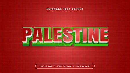 Red and green palestine 3d editable text effect - font style