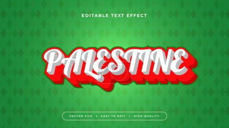 Green white and red palestine 3d editable text effect - font style