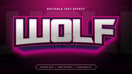 Illustration for Pink and black wolf 3d editable text effect - font style - Royalty Free Image
