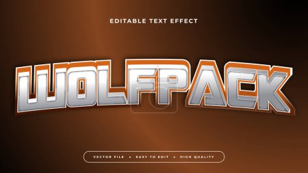 Brown beige y blanco wolfpack 3d efecto de texto editable - estilo de fuente