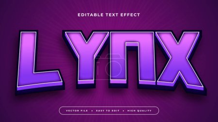 Téléchargez les illustrations : Violet violet lynx 3d effet texte modifiable - style de police - en licence libre de droit