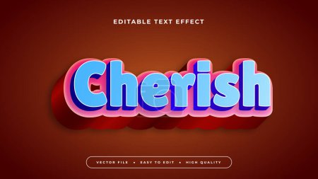 Red pink and blue cherish 3d editable text effect - font style