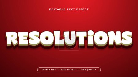 Red and white resolution 3d editable text effect - font style
