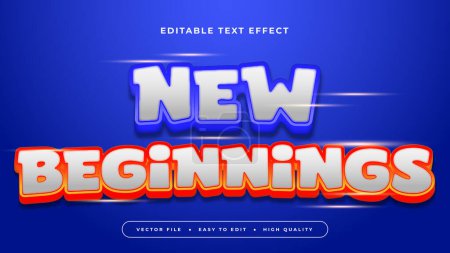 Blue orange and gray grey new beginnings 3d editable text effect - font style