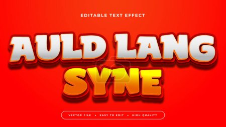 Rojo amarillo y gris gris auld lang syne 3d efecto de texto editable - estilo de fuente