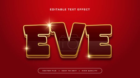 Red and brown eve 3d editable text effect - font style