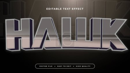 Gray grey and black hawk 3d editable text effect - font style. Esport text effect