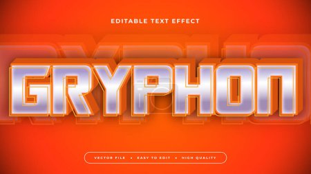 Téléchargez les illustrations : Gris gris et orange Gryphon 3d effet texte modifiable - style de police. Effet texte Esport - en licence libre de droit