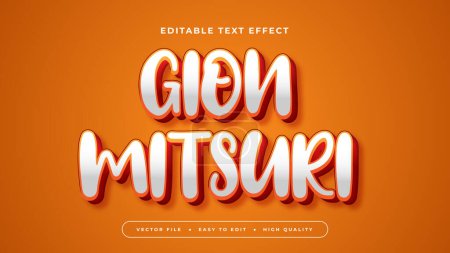 Téléchargez les illustrations : Orange et blanc gion mitsuri 3d effet texte modifiable - style de police - en licence libre de droit