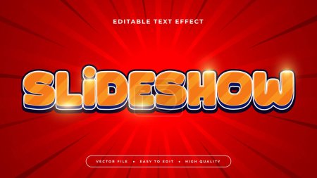 Red orange and white slideshow 3d editable text effect - font style