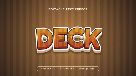 Brown and white deck 3d editable text effect - font style