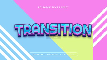 Transition colorée et colorée Effet texte modifiable en 3D - style de police