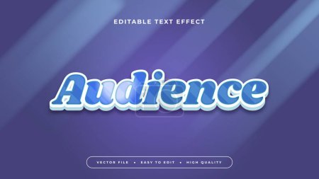 Blanco y azul audiencia 3d efecto de texto editable - estilo de fuente