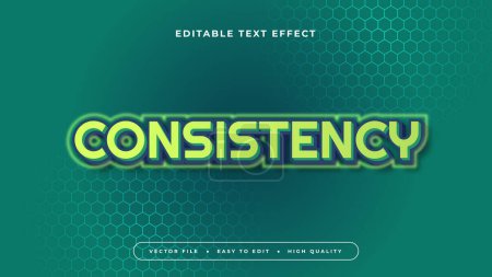Green consistency 3d editable text effect - font style