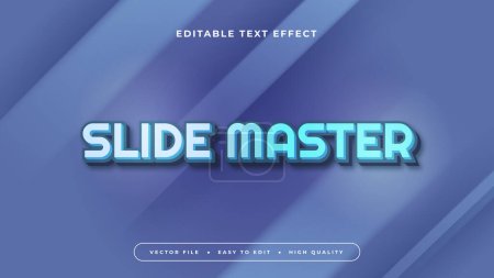 Blue slide master 3d editable text effect - font style