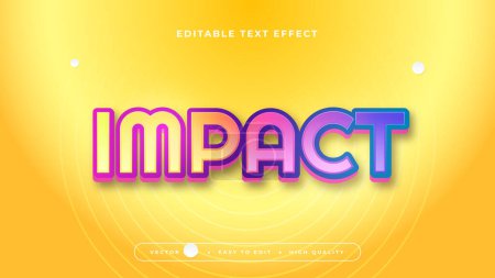 Yellow and purple violet impact 3d editable text effect - font style