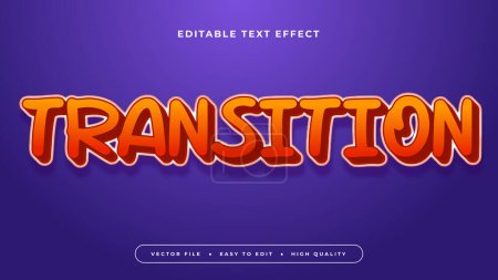 Transition bleue et orange Effet texte modifiable en 3D - style de police