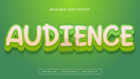 White and green audience 3d editable text effect - font style