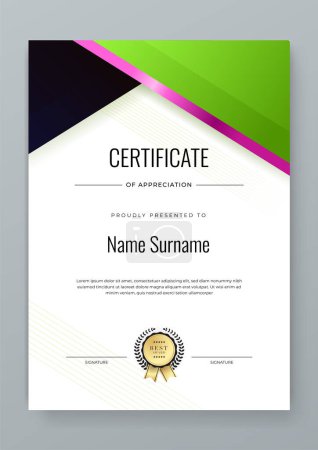 Colorful Two set certificate template with dynamic and futuristic element modern background